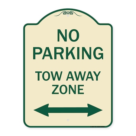 Signmission No Parking Tow Away Zone W/ Bidirectional Arrow Heavy-Gauge Aluminum Sign, 24" x 18", TG-1824-23611 A-DES-TG-1824-23611